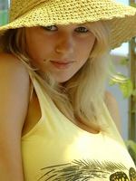 big titted blonde with native hat expose her yummy assets